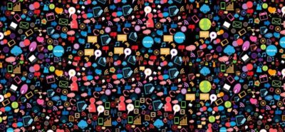 6730051 Social Network Background With Media Icons Vector Illustration